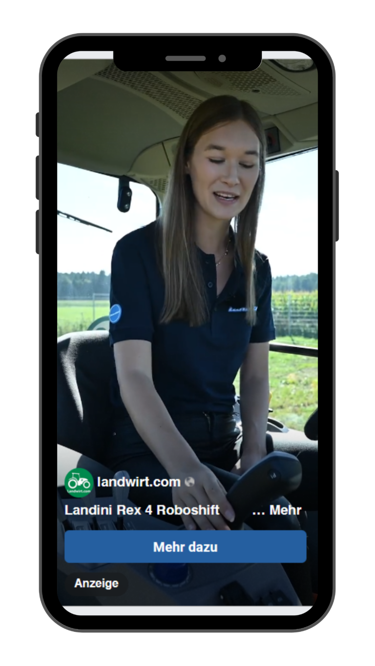 Ein Mock up zur Werbeform Landini in Zusammenarbeit mit AgroMarketing GmbH.