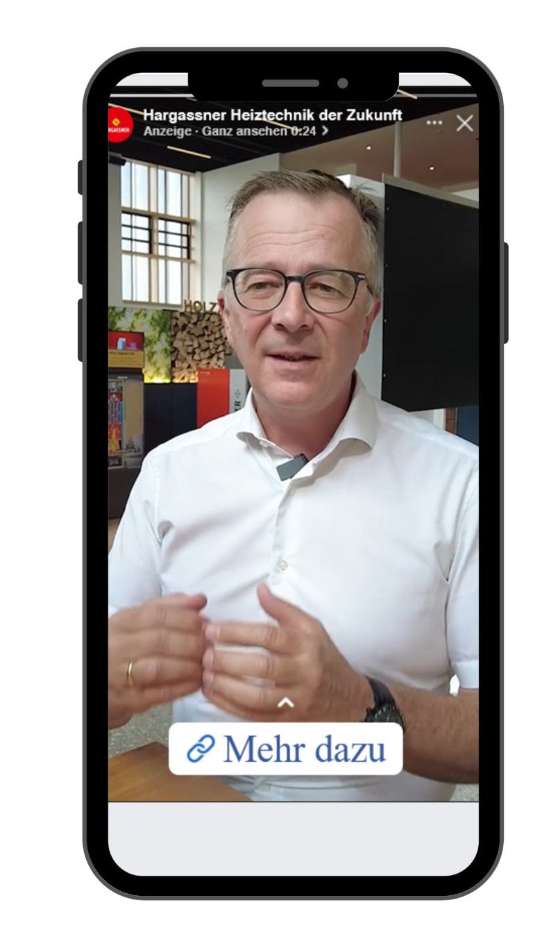 Mockup zur Werbeform Hargassner Heiztechnik in Zusammenarbeit mit AgroMarketing GmbH.
